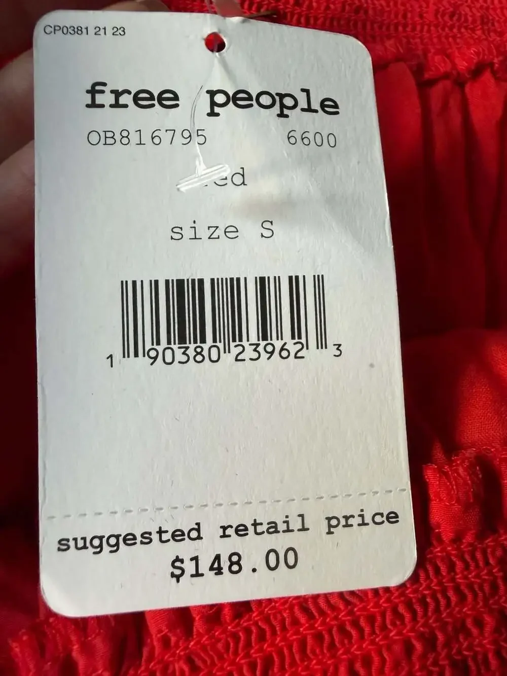 Free People Sunbeams Embroidered Boho Mini Dress Red Size S